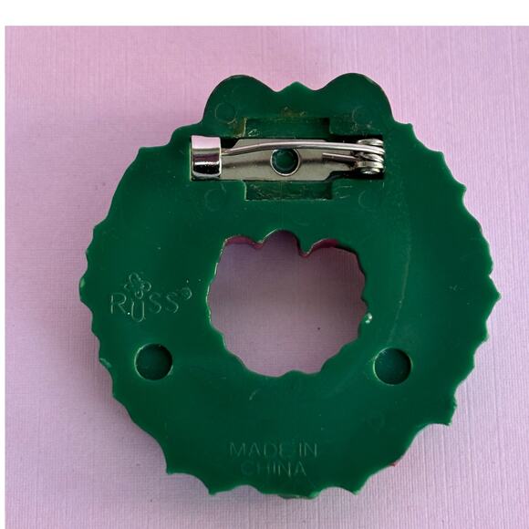 Vintage Christmas Tree and Wreath Resin Pins RUSS AGC - Picture 8 of 8